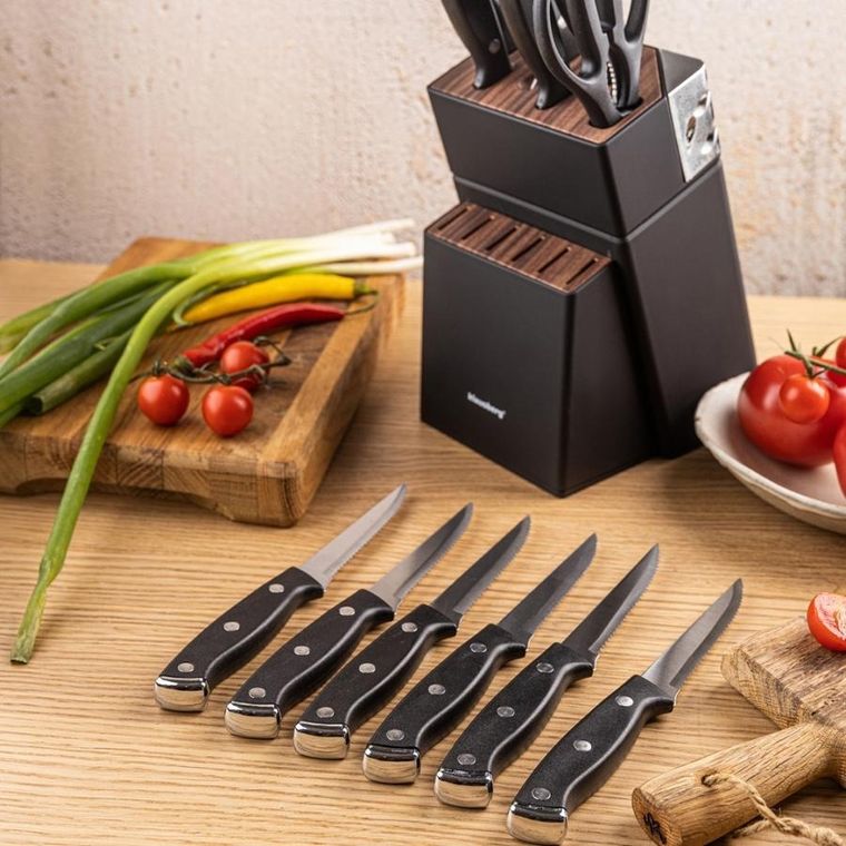 Klausberg, zestaw noży kuchennych i do steków w bloku, kb-7985