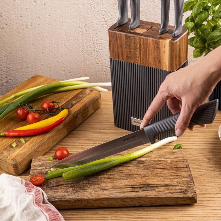 Klausberg, zestaw noży w bloku akacjowym, kb-7979