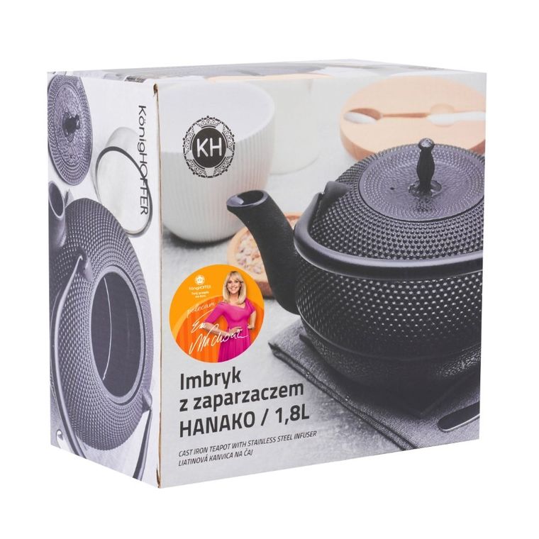 Könighoffer, Hanako, imbryk do herbaty z zaparzaczem żeliwny, 1,8 l, czarny
