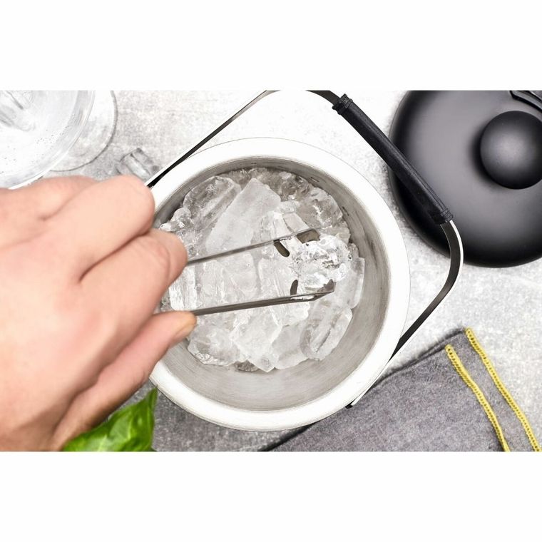 Könighoffer, Lugo, wiaderko do lodu ze szczypcami, czarny mat, 1,3l