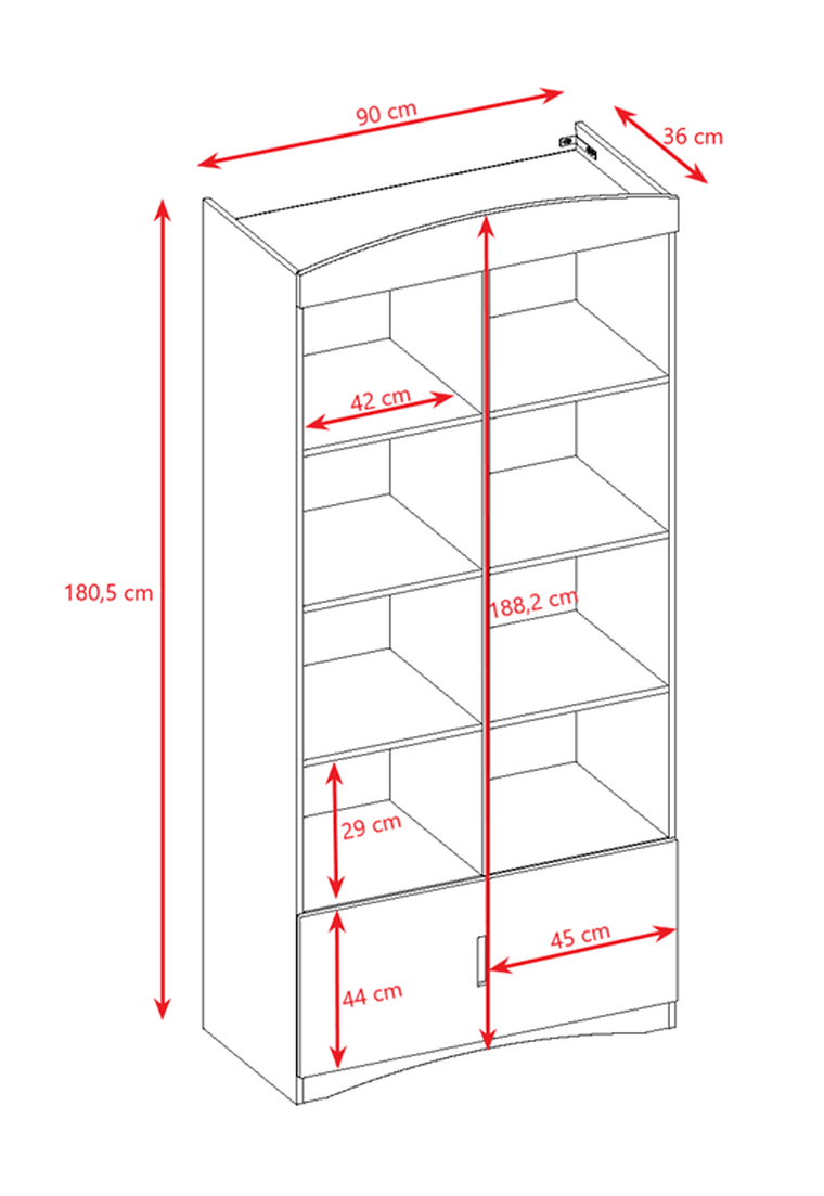 Kocot Kids, Classic, regał podwójny, biały
