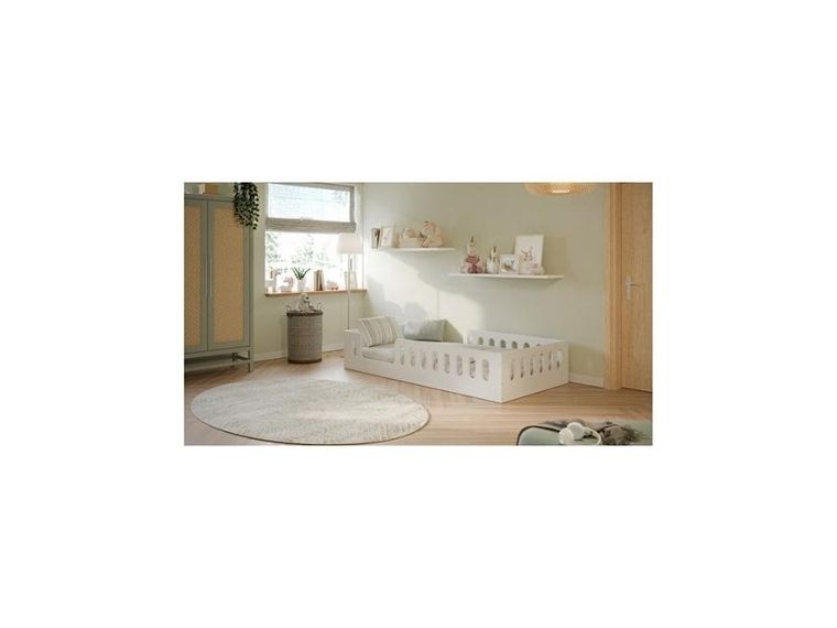 Kocot Kids, Timon, łóżko z materacem, białe, 80-160 cm