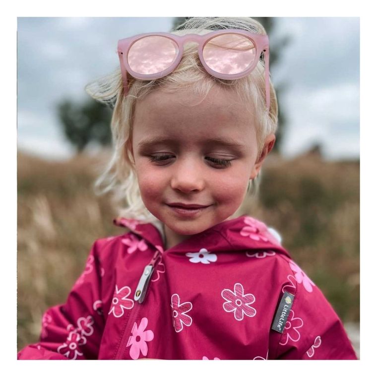 Kombinezon przeciwdeszczowy dziecięcy z kapturem, różowy, LittleLife