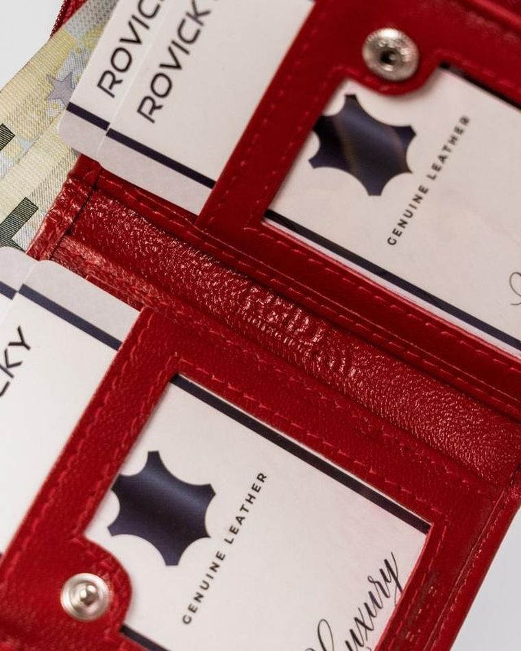 Kompaktowy skórzany portfel damski, Rovicky