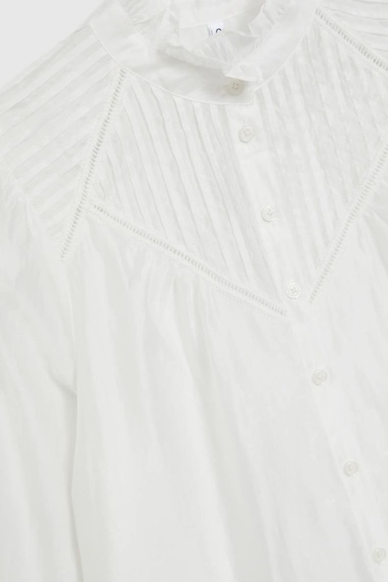 Koszula damska z długim rękawem, biała, Moodo