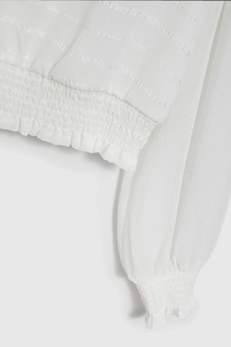 Koszula damska z długim rękawem, biała, Moodo