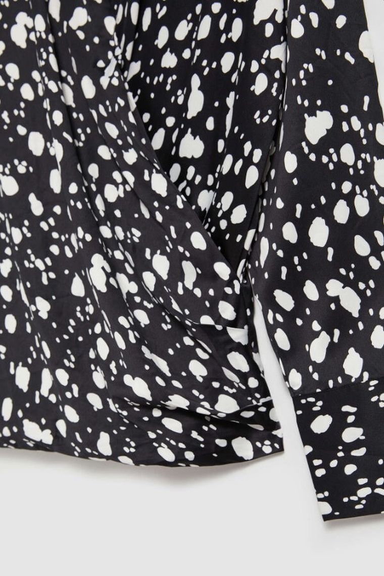 Koszula damska z długim rękawem, czarna, Moodo