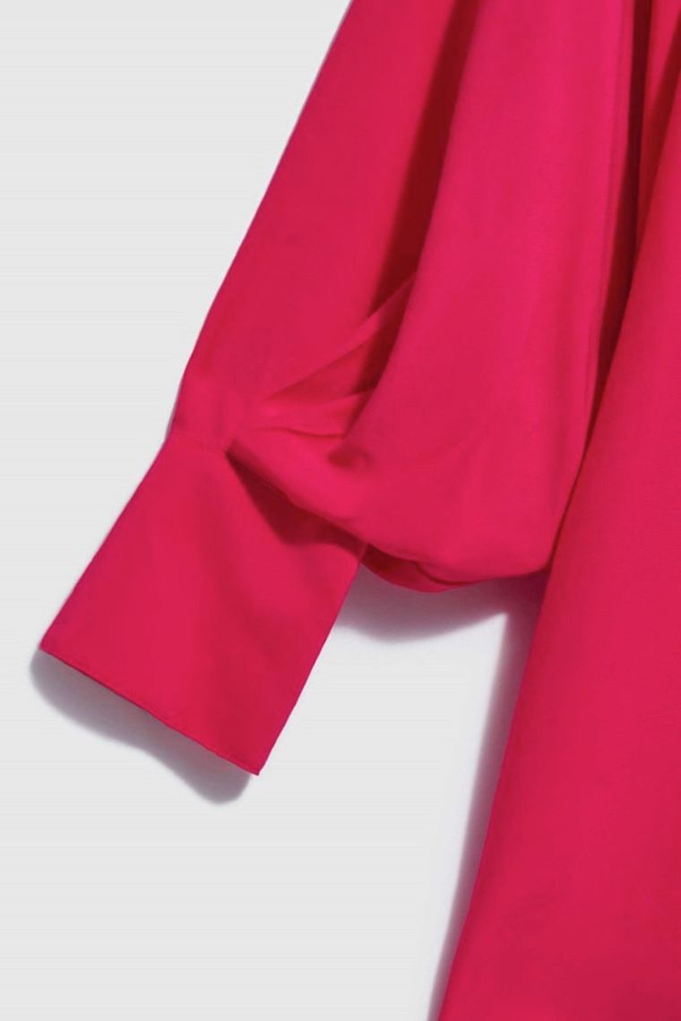 Koszula damska z długim rękawem, różowa, Moodo