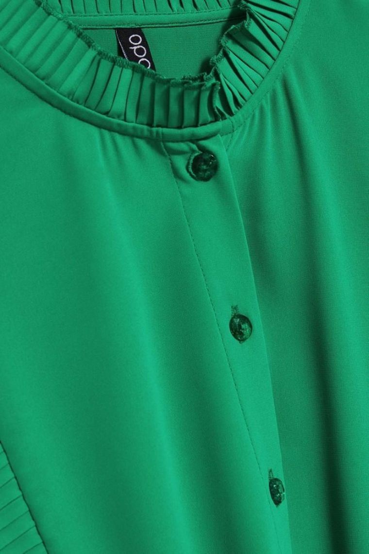 Koszula damska z długim rękawem, zielona, Moodo