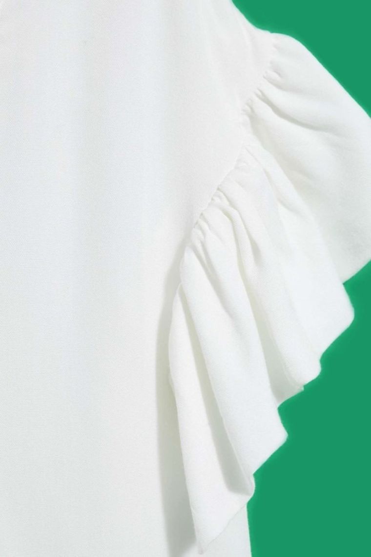 Koszula damska z krótkim rękawem, biała, Moodo