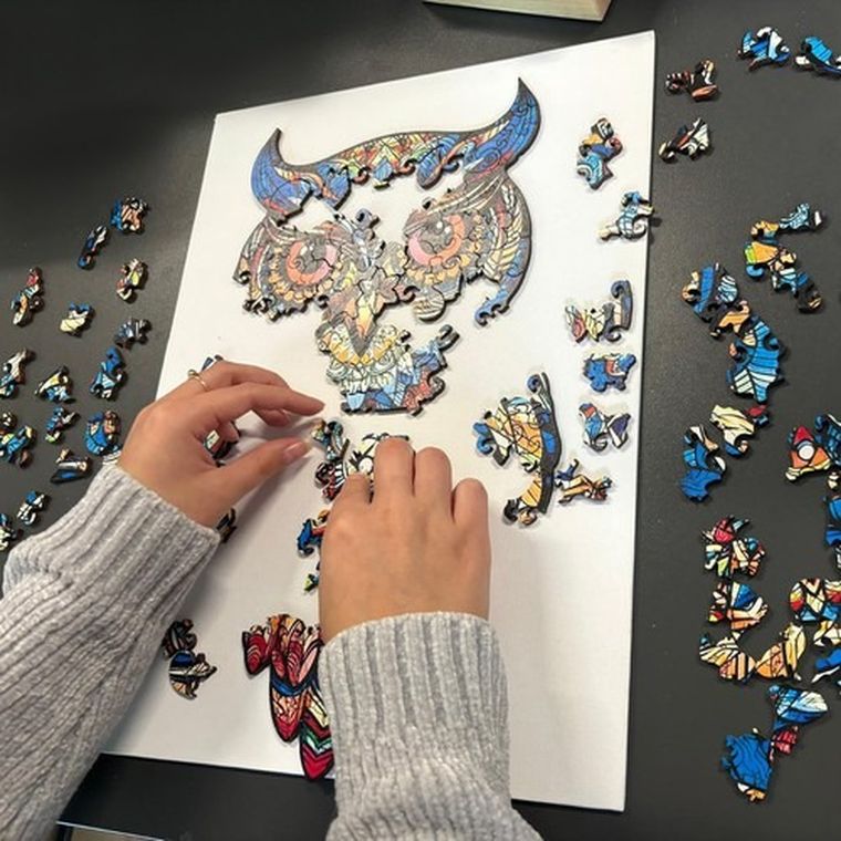 Kruzzel, sowa, układanka drewniana