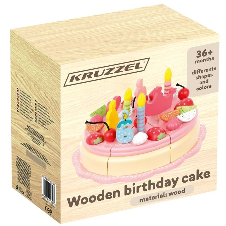 Kruzzel, tort urodzinowy, drewniany