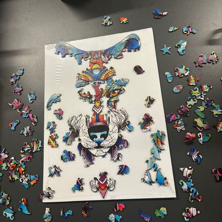 Kruzzel, wilk, układanka drewniana