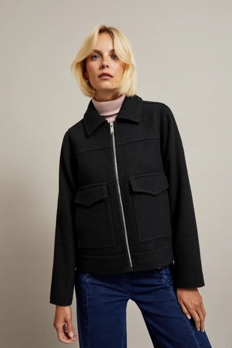 Kurtka damska, czarna, Moodo