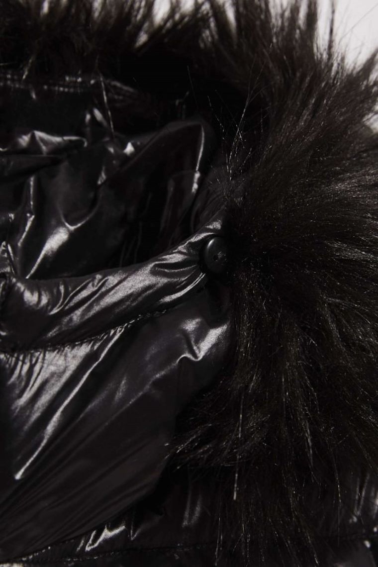 Kurtka damska z kapturem, czarna, Moodo