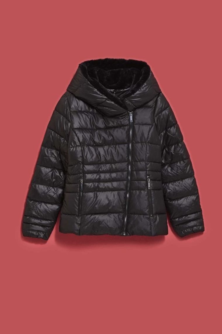 Kurtka damska z kapturem, czarna, Moodo