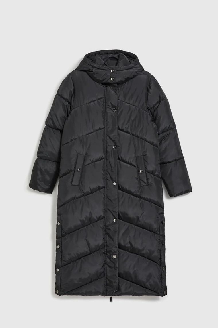 Kurtka damska z kapturem, czarna, Moodo