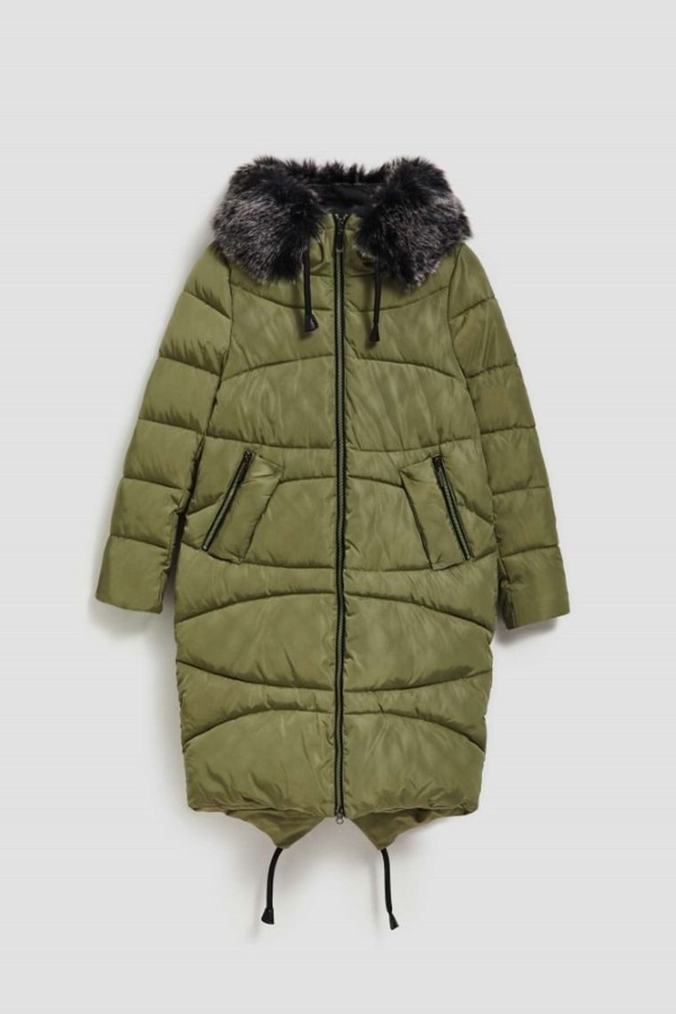 Kurtka damska z kapturem, khaki, Moodo