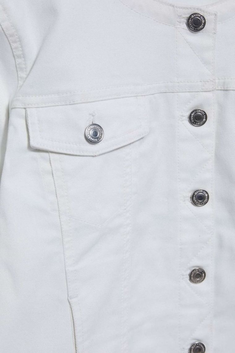 Kurtka jeansowa damska, biała, Moodo