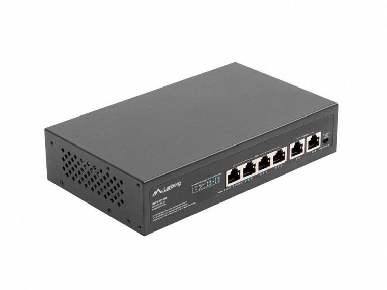 Lanberg, switch, POE+ RACK 10"/19" (4X 100MB/S POE+, 2X 100MB/S) RSFE-4P-2FE-60