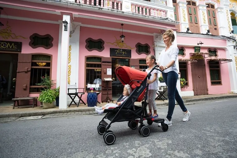 Lascal, BuggyBoard, Zestaw Maxi+, dostawka do wózka z siedziskiem, czerwona