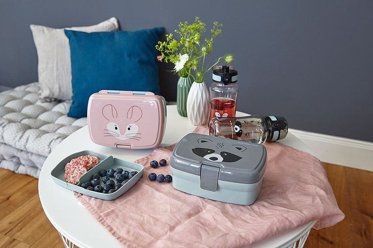 Lassig, About Friends, Szop, zestaw na lunch: lunchbox + tritanowa butelka, 460 ml