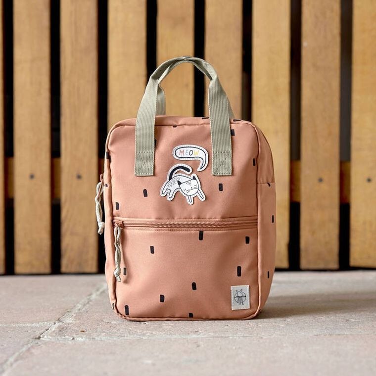 Lassig, Happy Prints, plecak dla przedszkolaka, kwadratowy, karmelowy