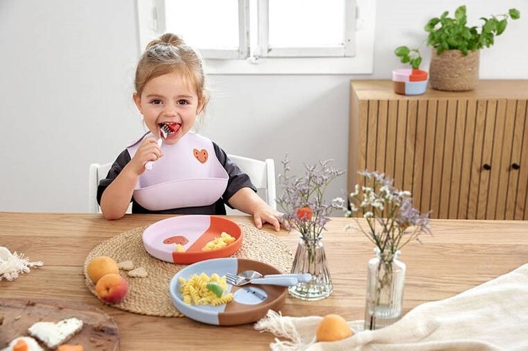 Lassig, Happy Rascals Smile, talerzyk silikonowy dla dzieci, Sky Blue