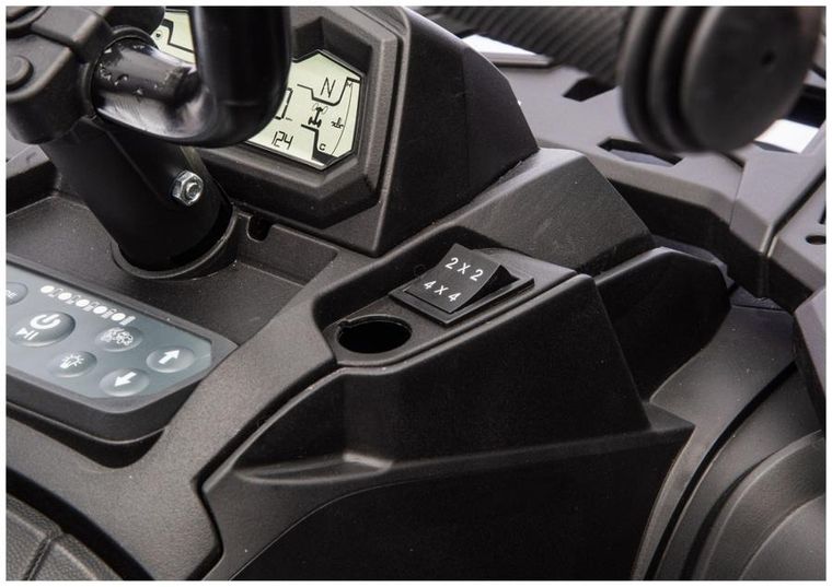 Lean Cars, Quad, pojazd na akumulator z przyczepką, 6 kół, JC606 24V 4-4, czerwony