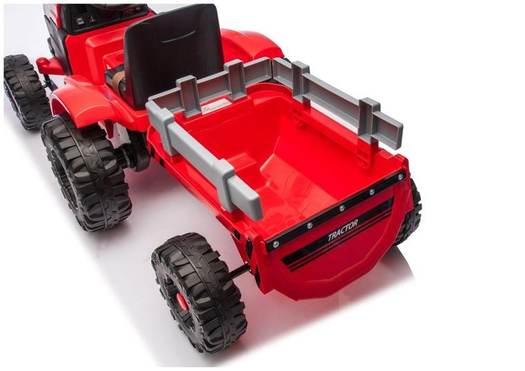 Lean Cars, traktor z przyczepą, pojazd na akumulator, CH9959B 24V, czerwony