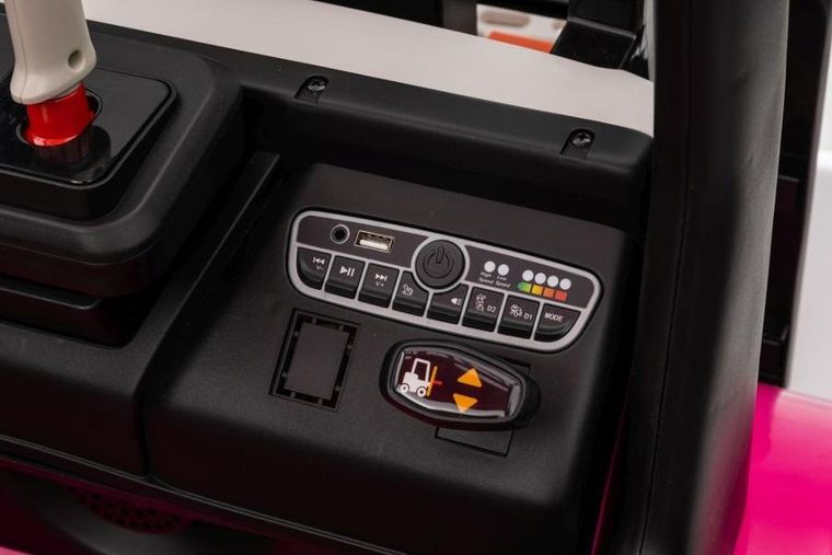 Lean Cars, wózek widłowy, pojazd na akumulator, XMX638, różowy