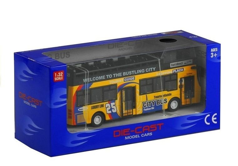 Lean Toys, autobus piętrowy, pojazd turystyczny, zielony, 1:32