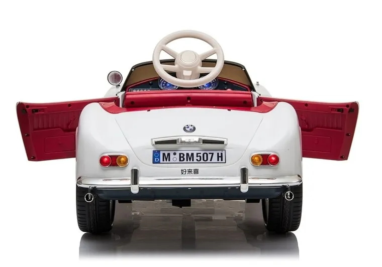 Lean Toys, BMW Retro, pojazd na akumulator, biały