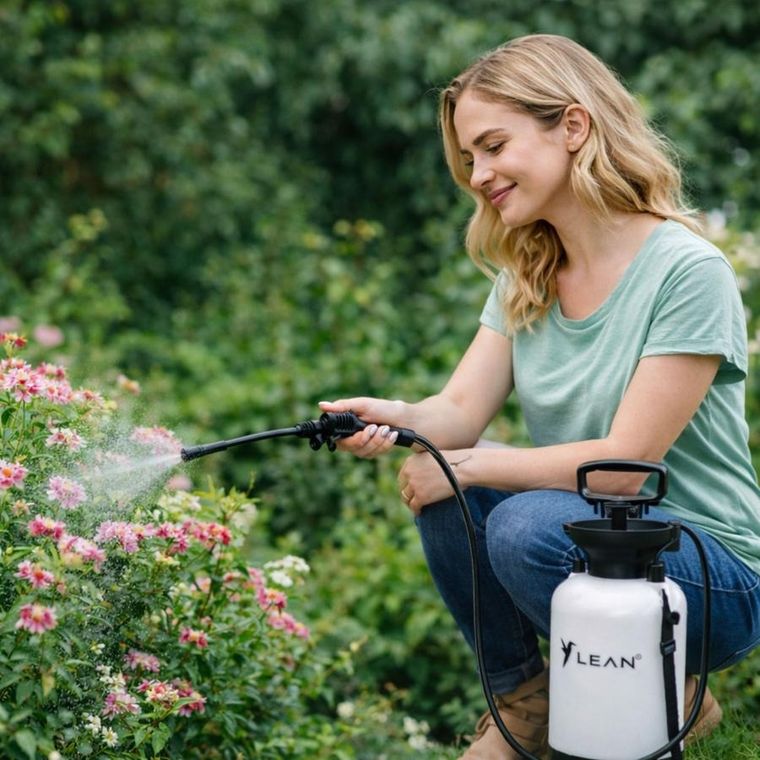 Lean Toys, ręczny opryskiwacz ciśnieniowy do podlewania i nawożenia, 5l