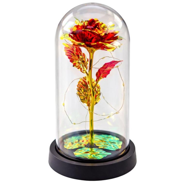 Lean Toys, wieczna róża w kopule, z oświetleniem LED