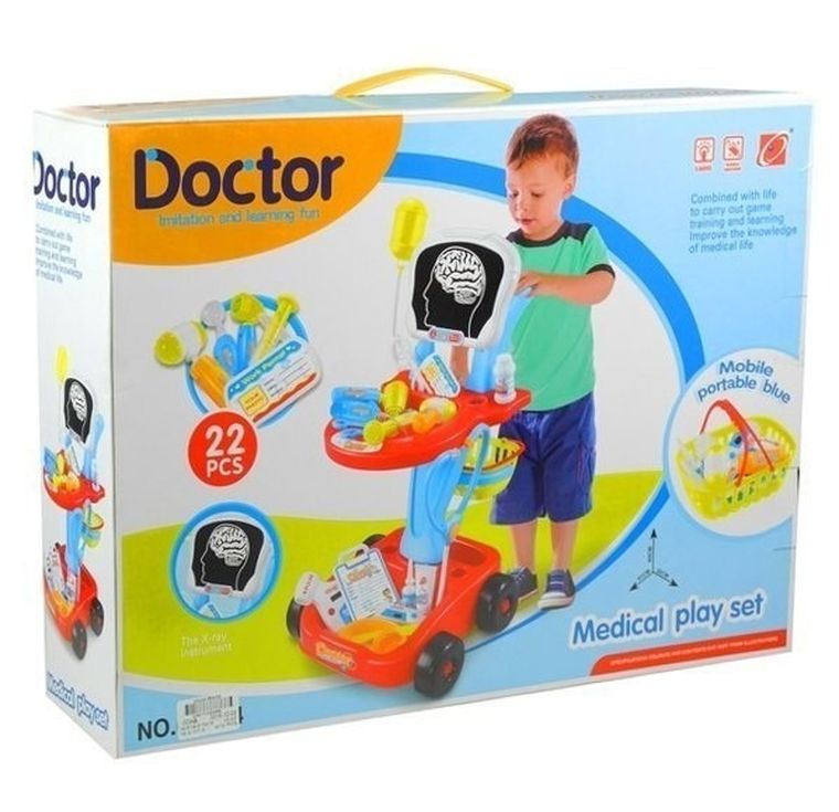 Lean Toys, wózek lekarski z akcesoriami, 22 elementy