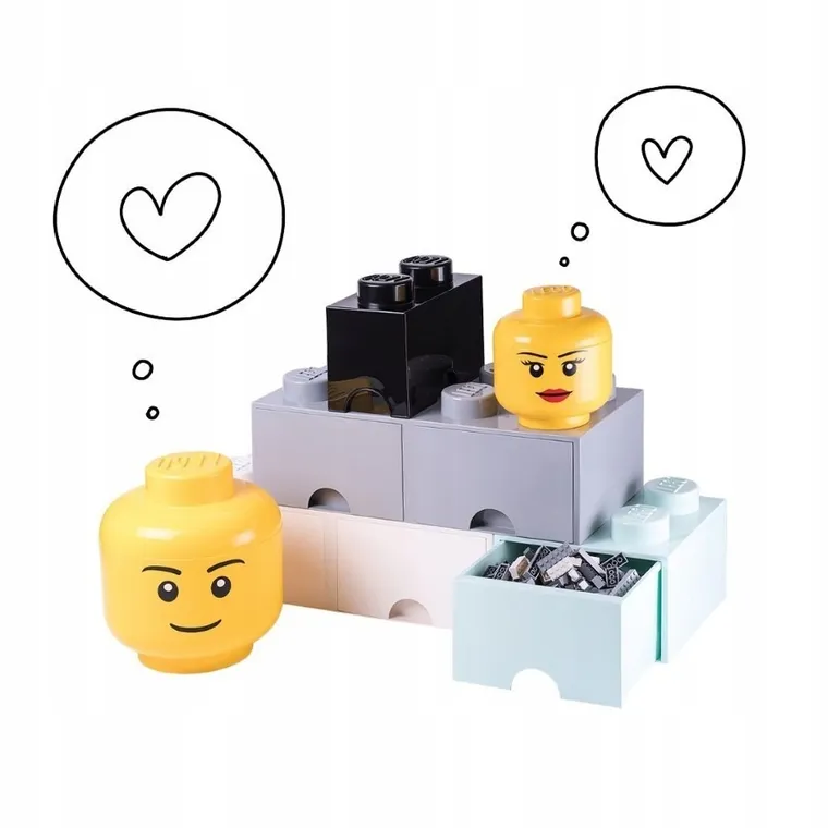 LEGO, mała głowa, pojemnik do przechowywania, girl, rozmiar S, 2l