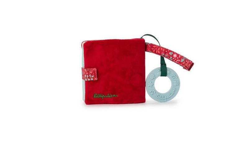 Lilliputiens, Czerwony Kapturek, miękka mini-książeczka z silikonowym gryzakiem, 6m+