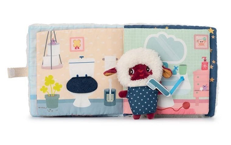 Lilliputiens, Dobranoc, Owieczka Yvon, książeczka aktywizująca z mini-przytulanką, 12m+