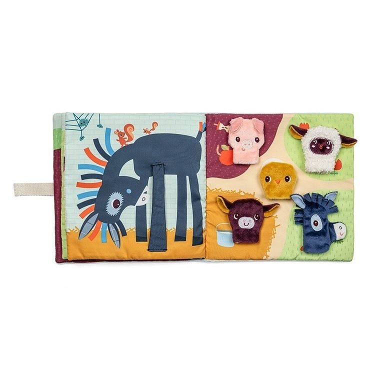 Lilliputiens, Farma, książeczka aktywizująca z mini-pacynkami, 12m+