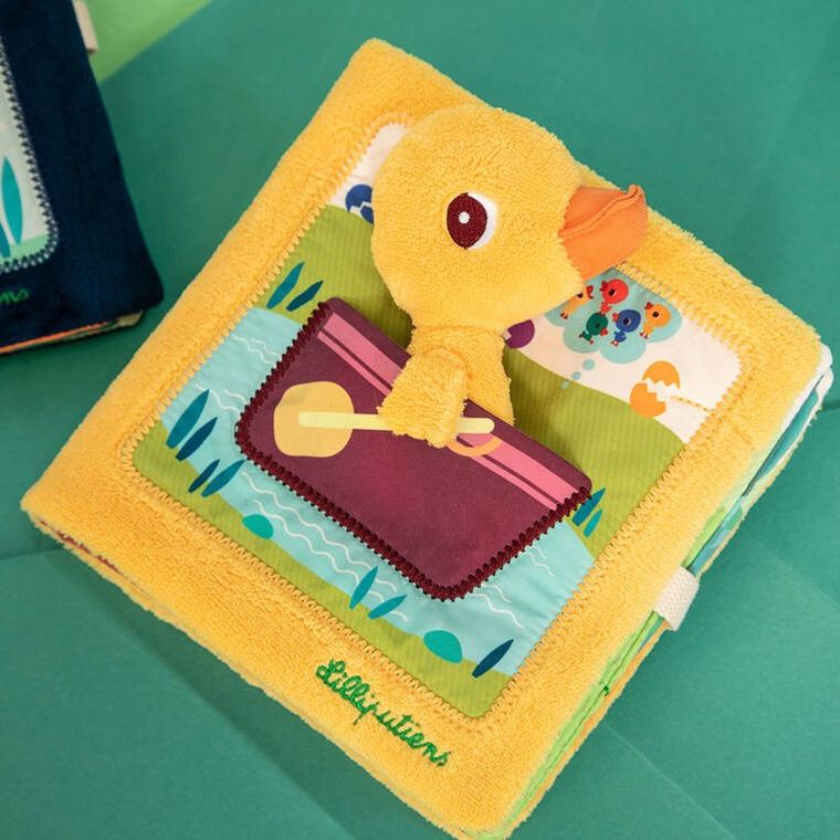 Lilliputiens, Kaczorek Gaspard, Na farmie, książeczka aktywizująca z mini-maskotką, 18m+