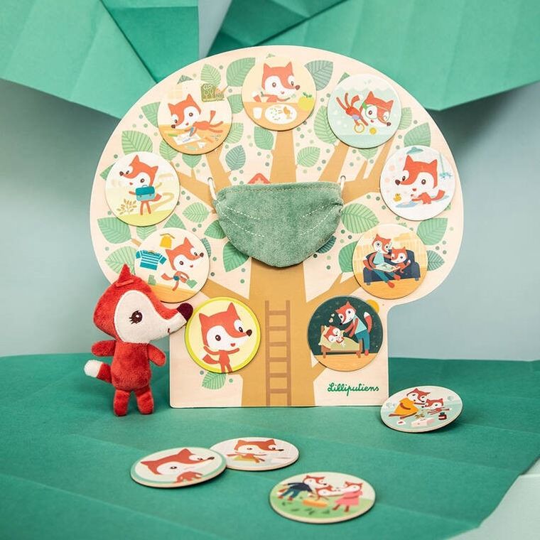 Lilliputiens, Lisiczka Alice, Mój dzień, drewniana tablica magnetyczna, 2l+