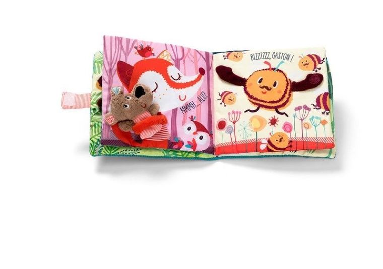 Lilliputiens, Niedźwiadek Cesar, książeczka z mini-pacynką na palec "Buziaki dla Cezara", 12m+