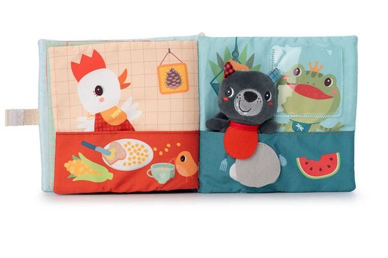 Lilliputiens, Smacznego! Wilk Louis, książeczka aktywizująca z mini-przytulanką, 12m+