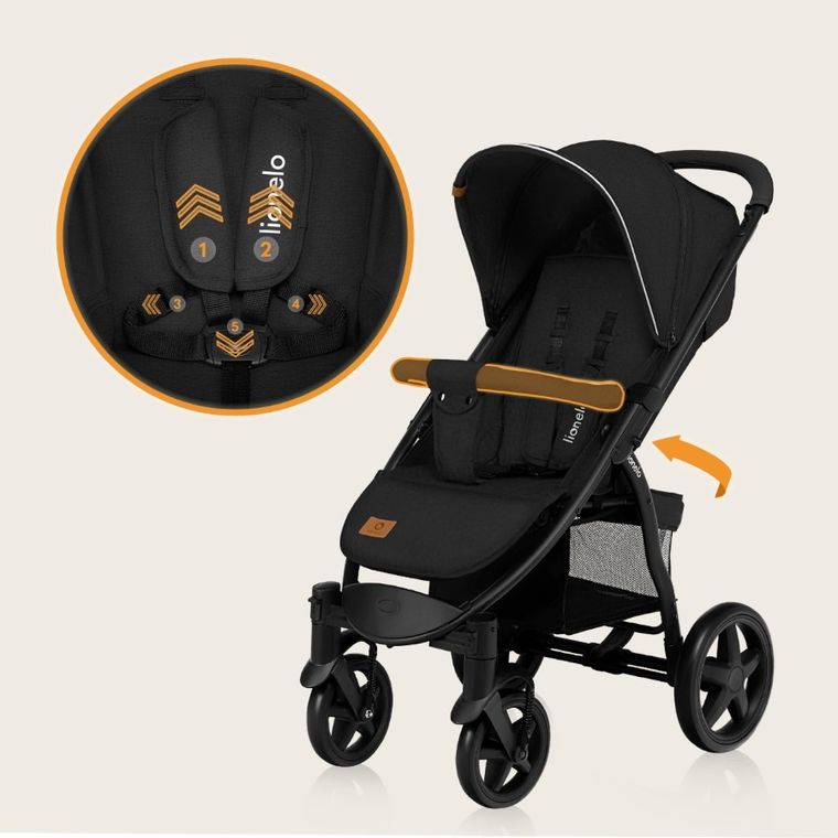 Lionelo, Annet Plus, wózek spacerowy, Black Carbon