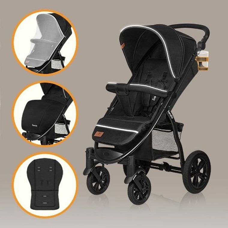 Lionelo, Annet Tour, wózek spacerowy, Black Carbon