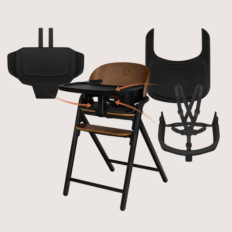 Lionelo, Celia, krzesełko do karmienia, black wood