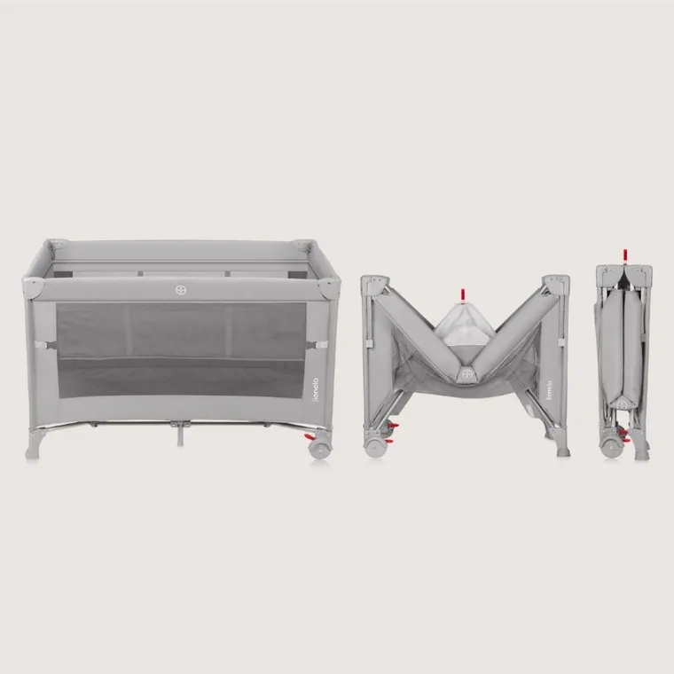 Lionelo, Ellen, łóżeczko turystyczne z funkcją dostawki, 3w1, grey