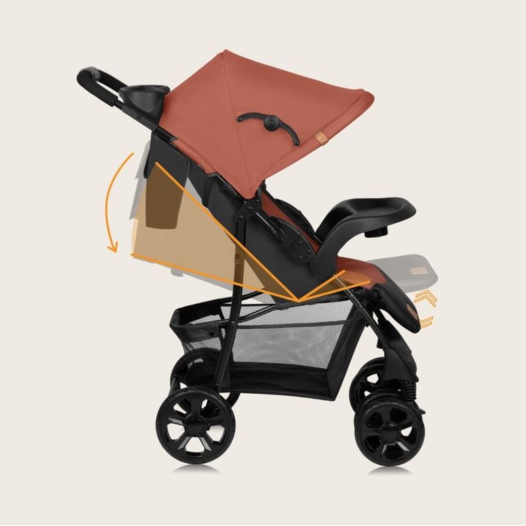 Lionelo, Emma Plus, wózek spacerowy, Coral Pink