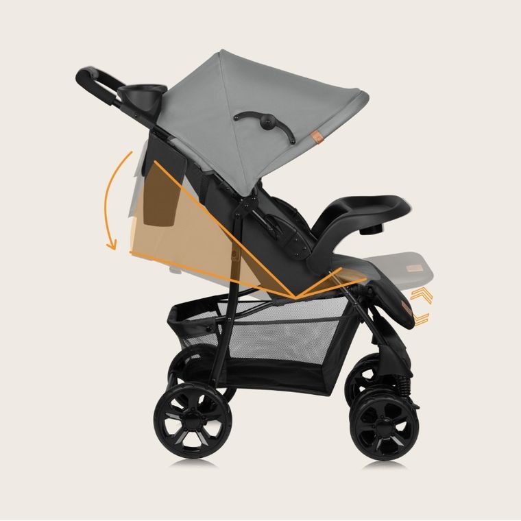 Lionelo, Emma Plus, wózek spacerowy, Grey Dove